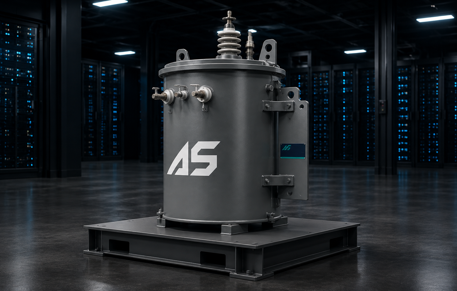 Illustrative pole-mounted distribution transformer