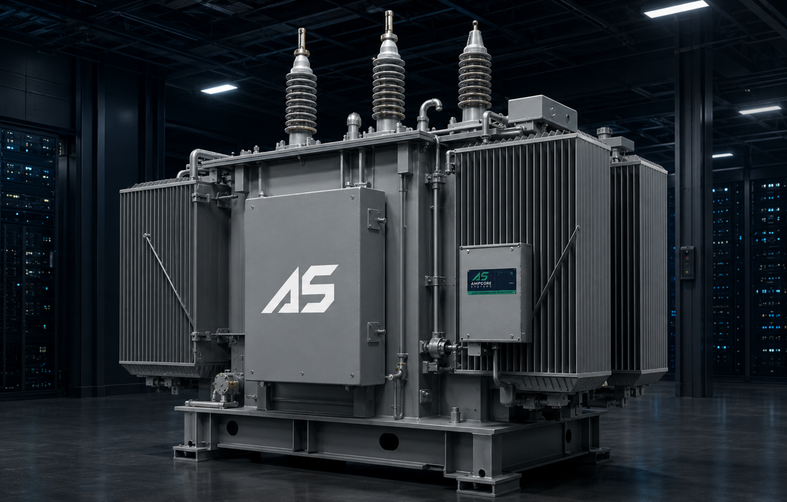 Illustrative liquid-filled power and substation transformer